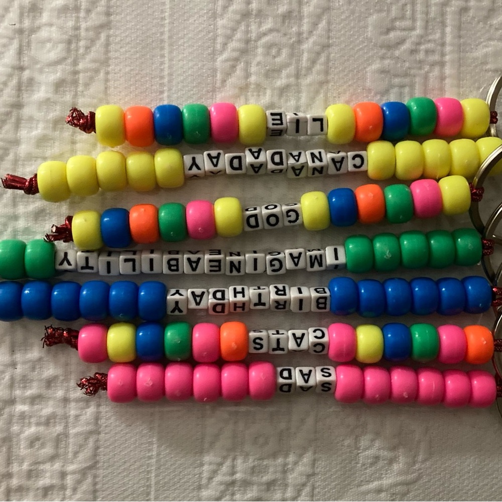 Colorful Beaded Keychain Set - Picture 2 of 2